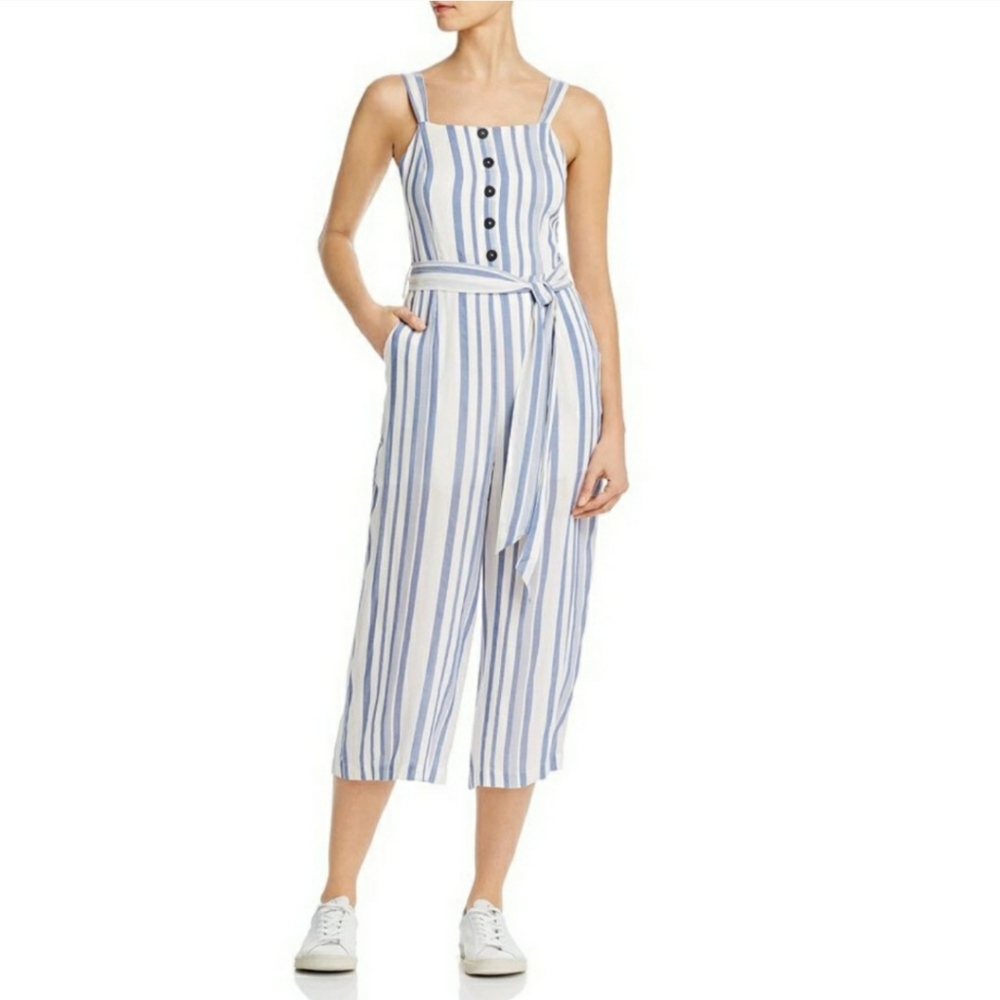 Lost and Wander Laguna Fever Jumpsuit Blue & White Stripe NWT